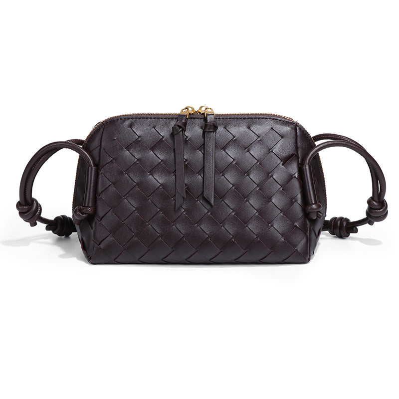 跨境新款手工编织包质感潮流百搭单肩斜挎女包时尚小众设计贝壳包