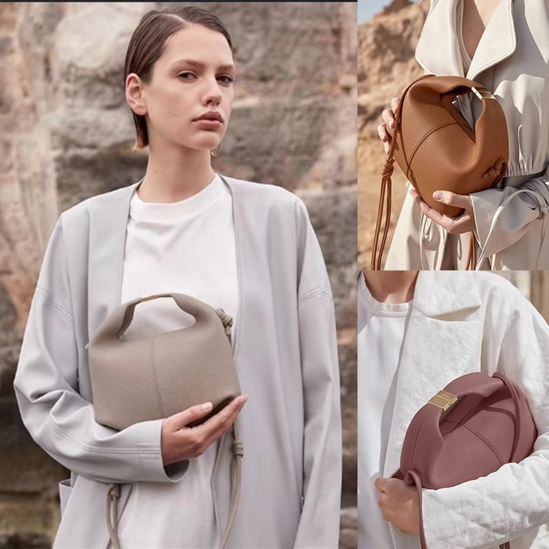 潮 poleno包月牙腋下包法国paris月亮包单肩斜挎包女真皮马鞍包女