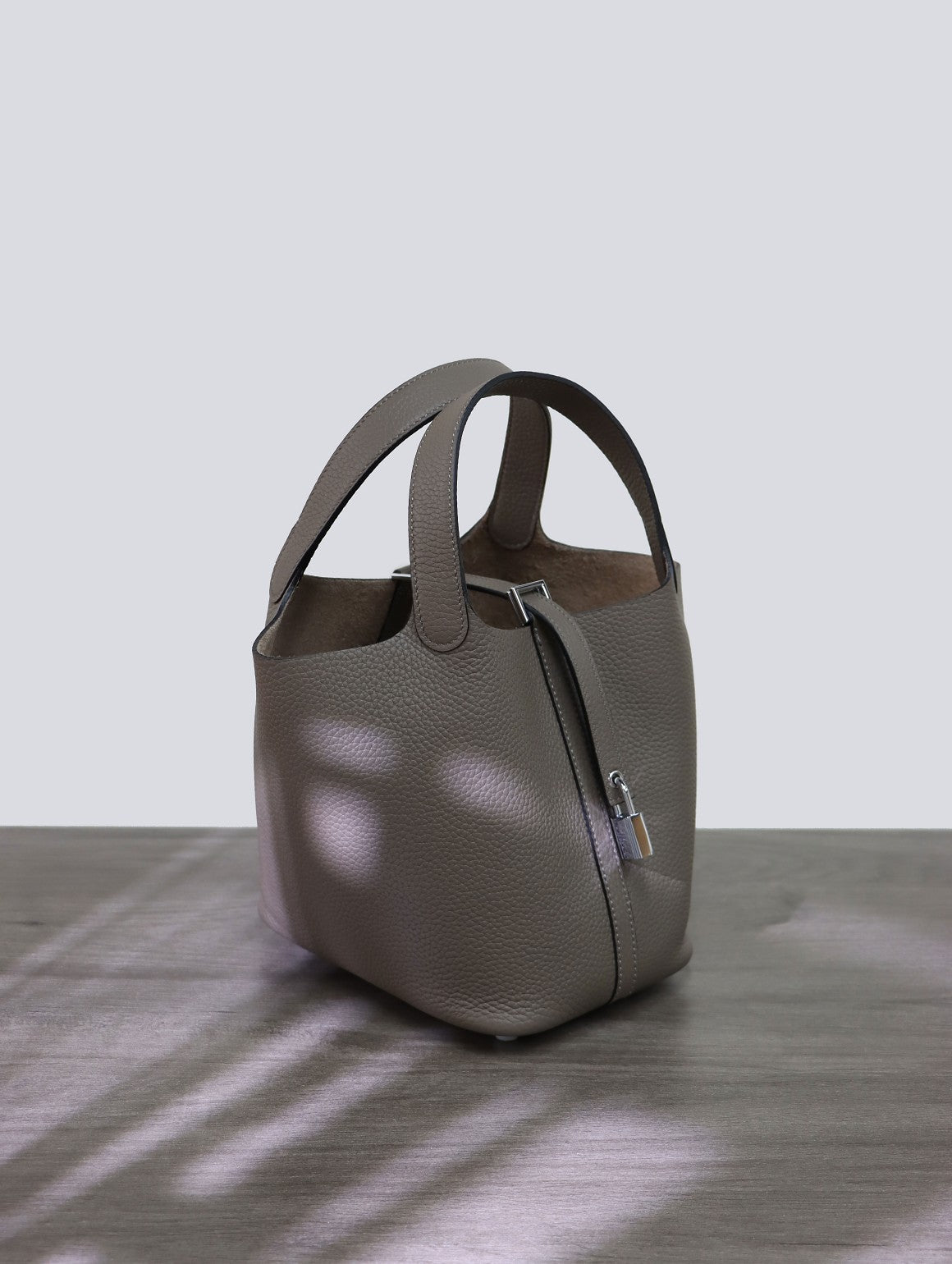 进口头层TC牛皮蜡线小号18Picotin菜篮子水桶包手提女包 无痕代发