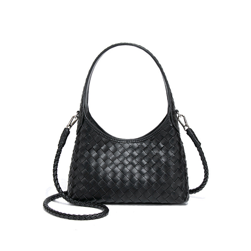 高级感时尚轻奢手拎女包小众单肩斜跨腋下包外贸批发手工编织包包