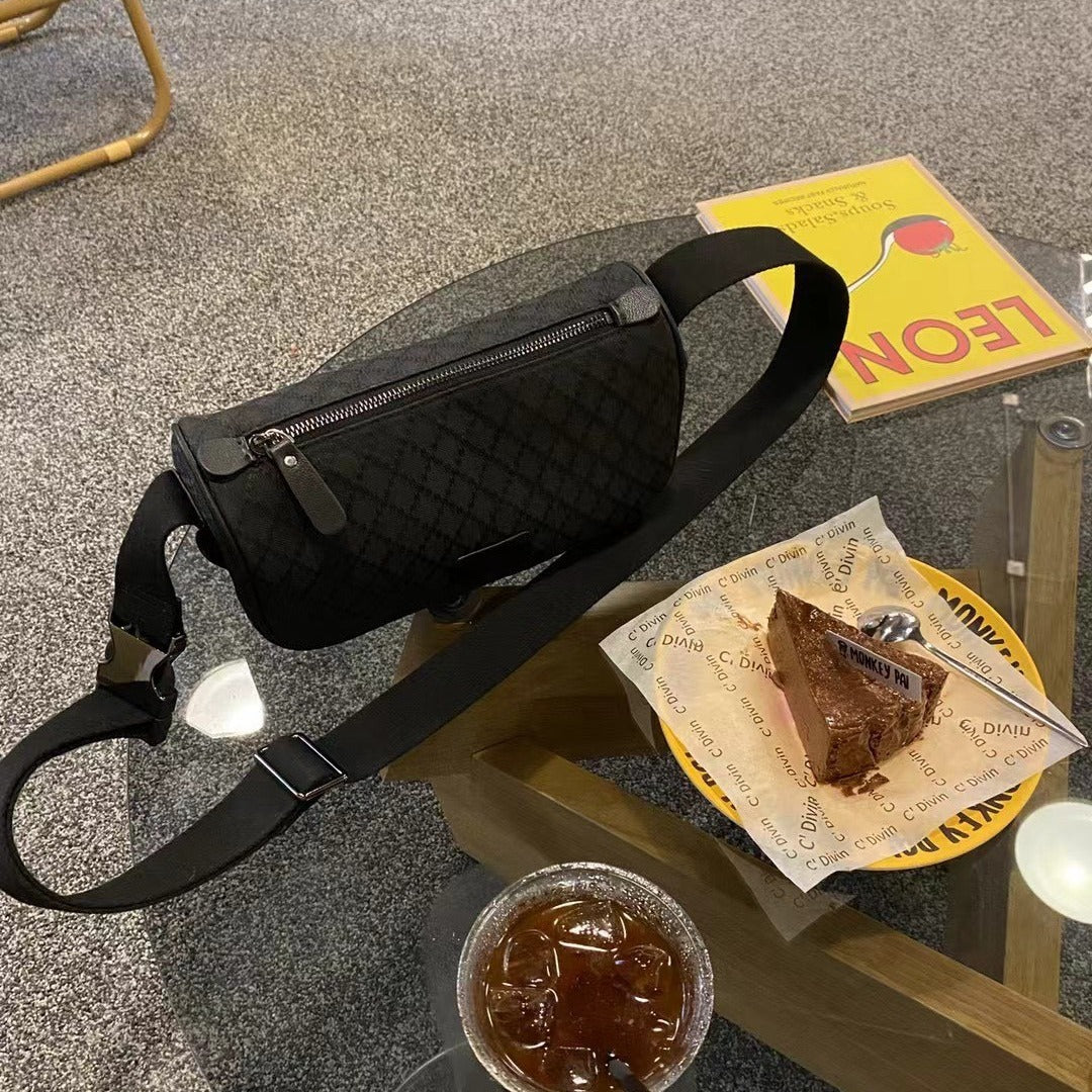 小众中古包饺子包女高级感时尚休闲宽肩带斜挎包帆布包腰包胸包女