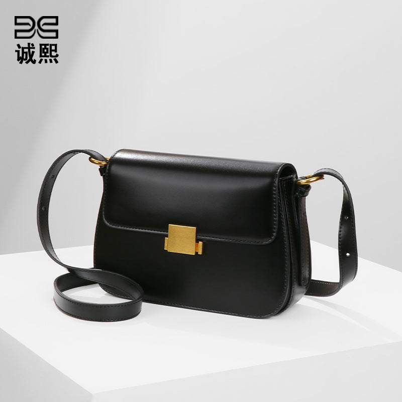 高级感定制黑色小方包时尚潮流单肩腋下包女款百搭实用斜挎豆腐包