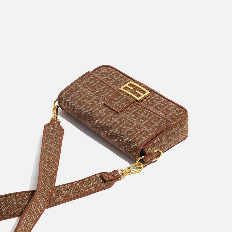 欧美复古小方包高级感棉麻设计手提包夏季新款时尚百搭单肩斜挎包