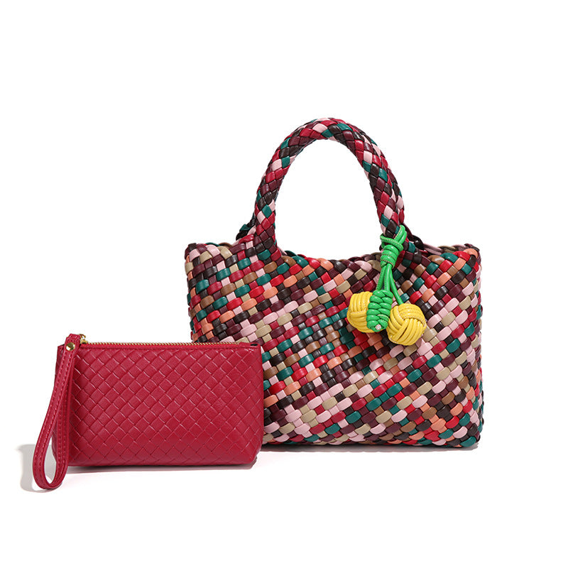 广州工厂定制手提编织女包个性潮流菜篮子母包休闲百搭单肩斜跨包