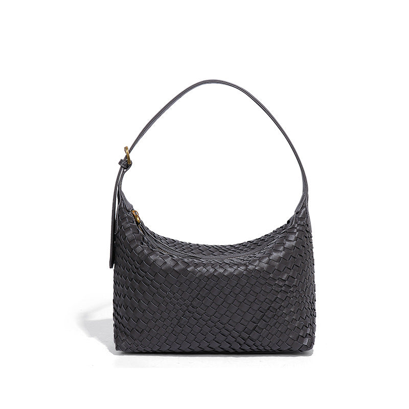 2025开春新款手工编织包包时尚单肩腋下包大容量通勤手提饭盒包女