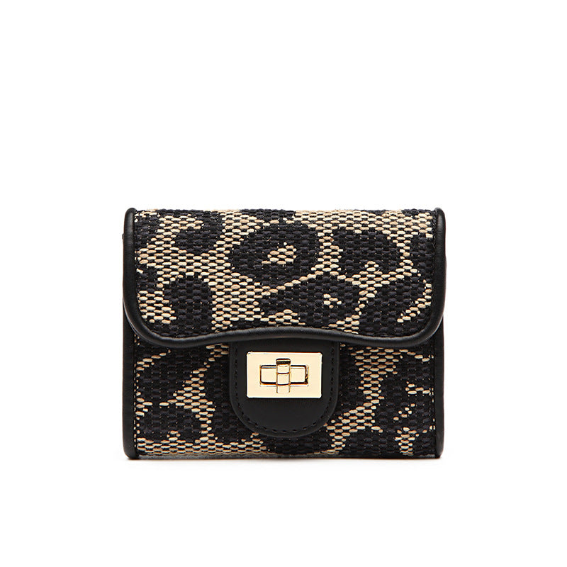 短款风琴卡包女豹纹多卡位证件精致小包大容量小众卡套批发名片包