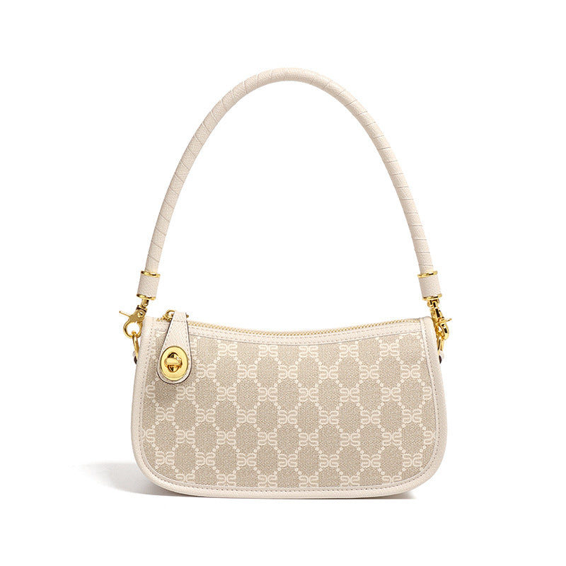 加工定制包包批发时尚撞色老花印花PVC腋下小方包单肩斜挎麻将包