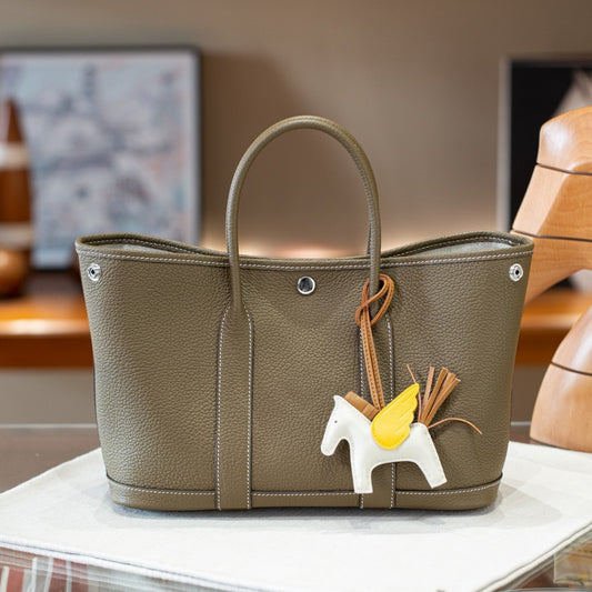 手工蜡线Garden party花园包真皮手提托特包通勤妈咪包购物袋女