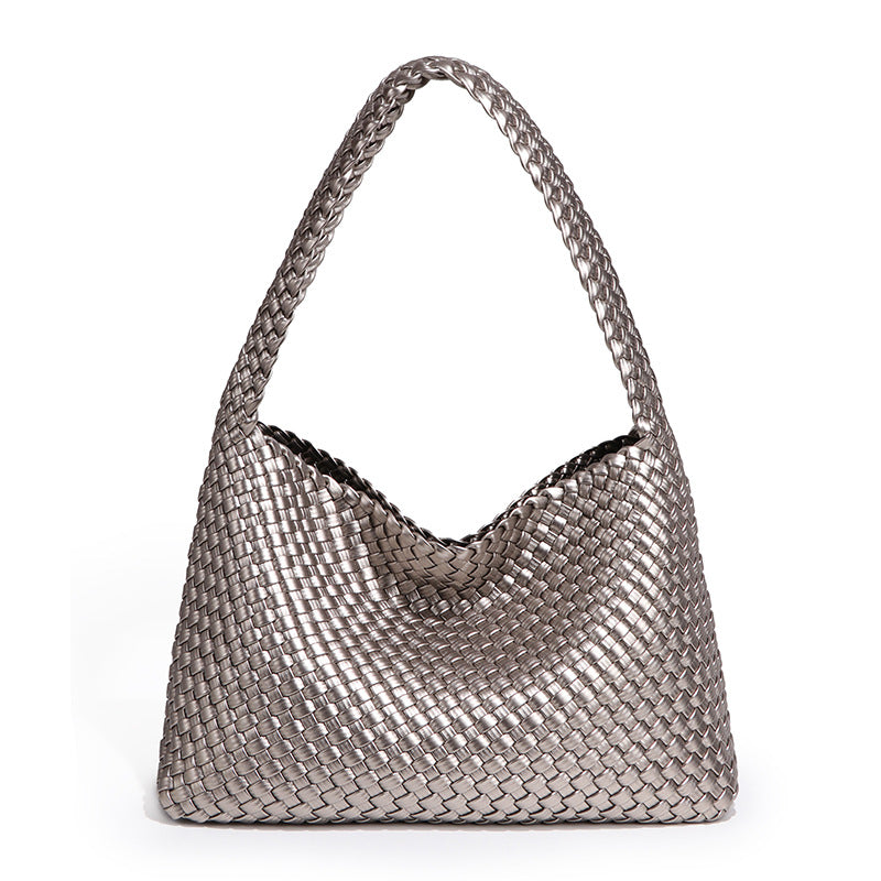 质感流行编织单肩女包潮流百搭大容量腋下包时尚简约韩版托特包包