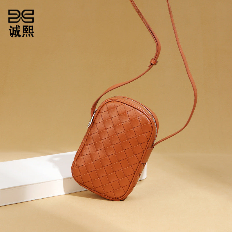 厂家直销夏季新款竖款手机包2025编织单肩包迷你小包多功能斜挎包