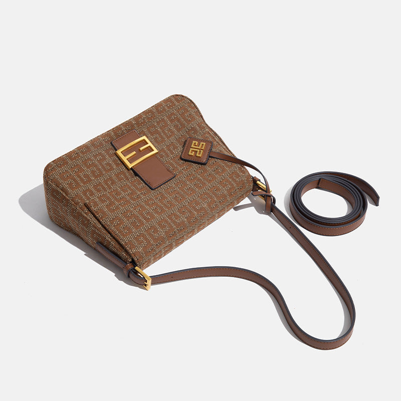 新款高定针织棉麻刺绣腋下包洋气复古时尚单肩包百搭潮流斜挎女包