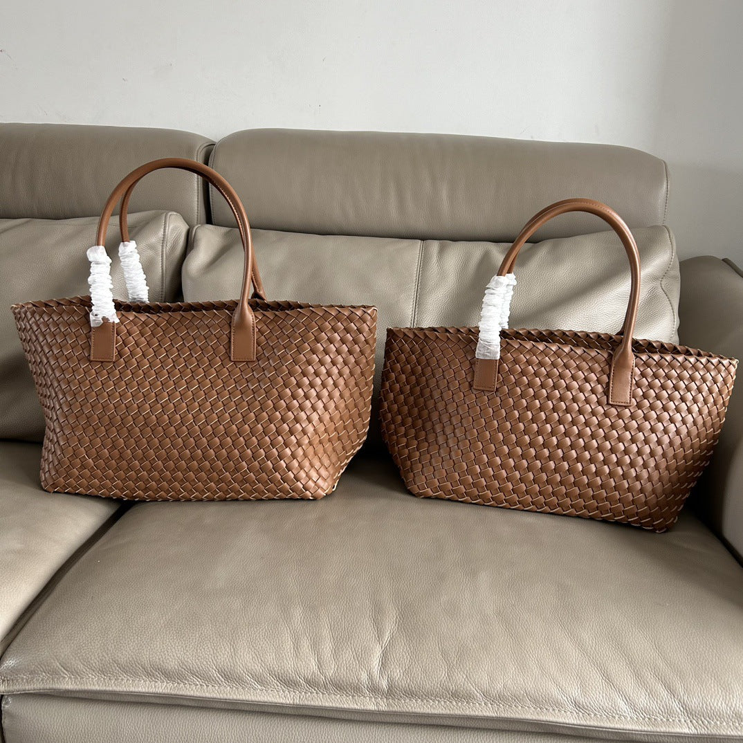 2024新款潮流时尚购物男女包编织手提单肩包菜篮子大容量托特包包