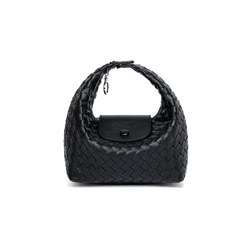 2025新款手工编织饺子包龙襄包手拎单肩女包小众百搭手提斜挎包包