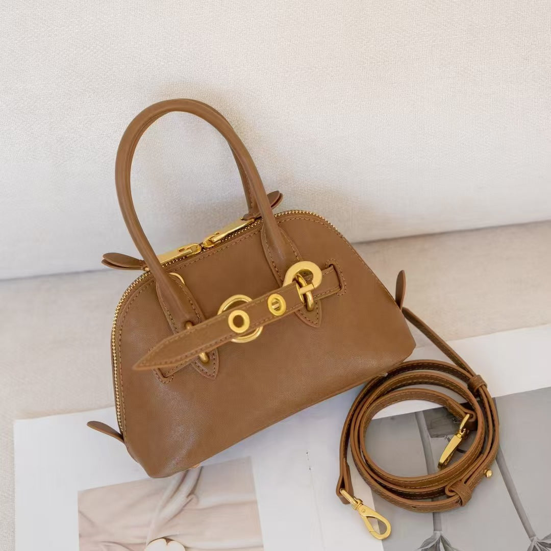 跨境新品爆款保龄球包手提包皮革单肩包百搭时尚托特包魅力女包包