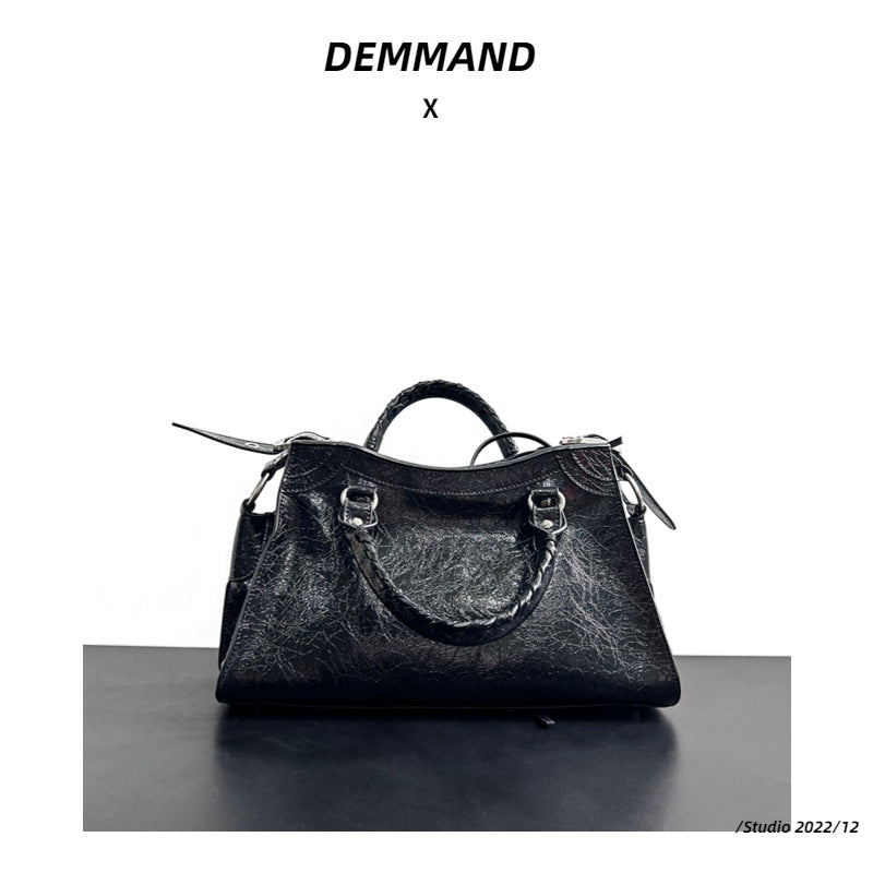 个性铆钉机车包甜酷腋下包小众真皮单肩辣妹包包女2023新款斜挎包