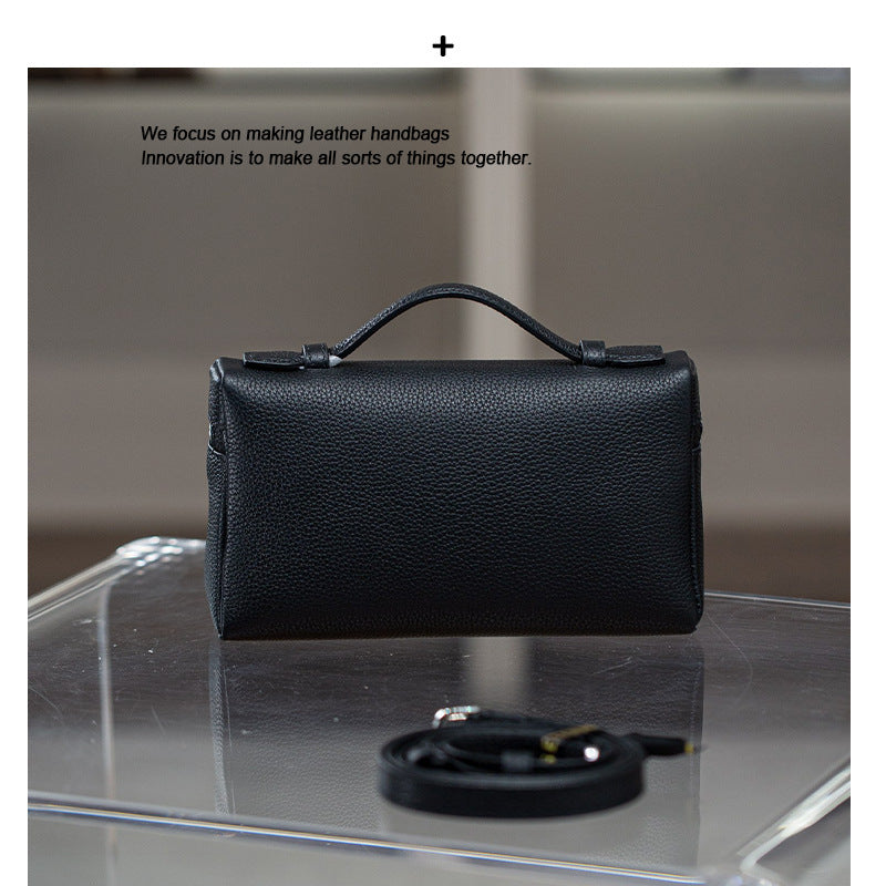 2025小包包夏季款饭盒包高级感小众真皮女包单肩斜挎女百搭