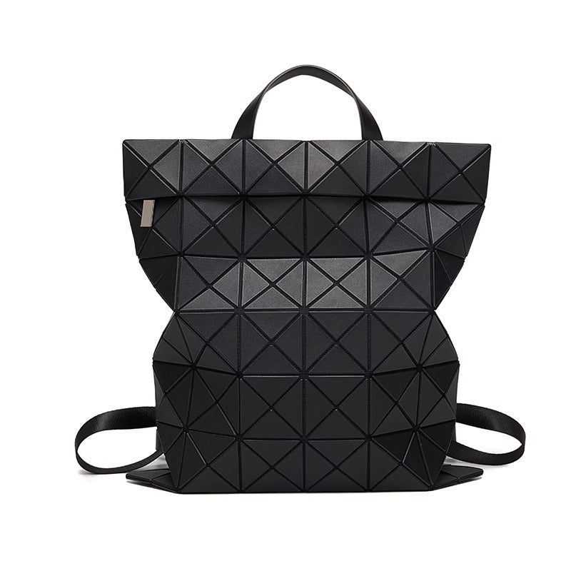 日韩新款男女通用几何菱格双肩包学生书包大容量电脑包旅行背包潮