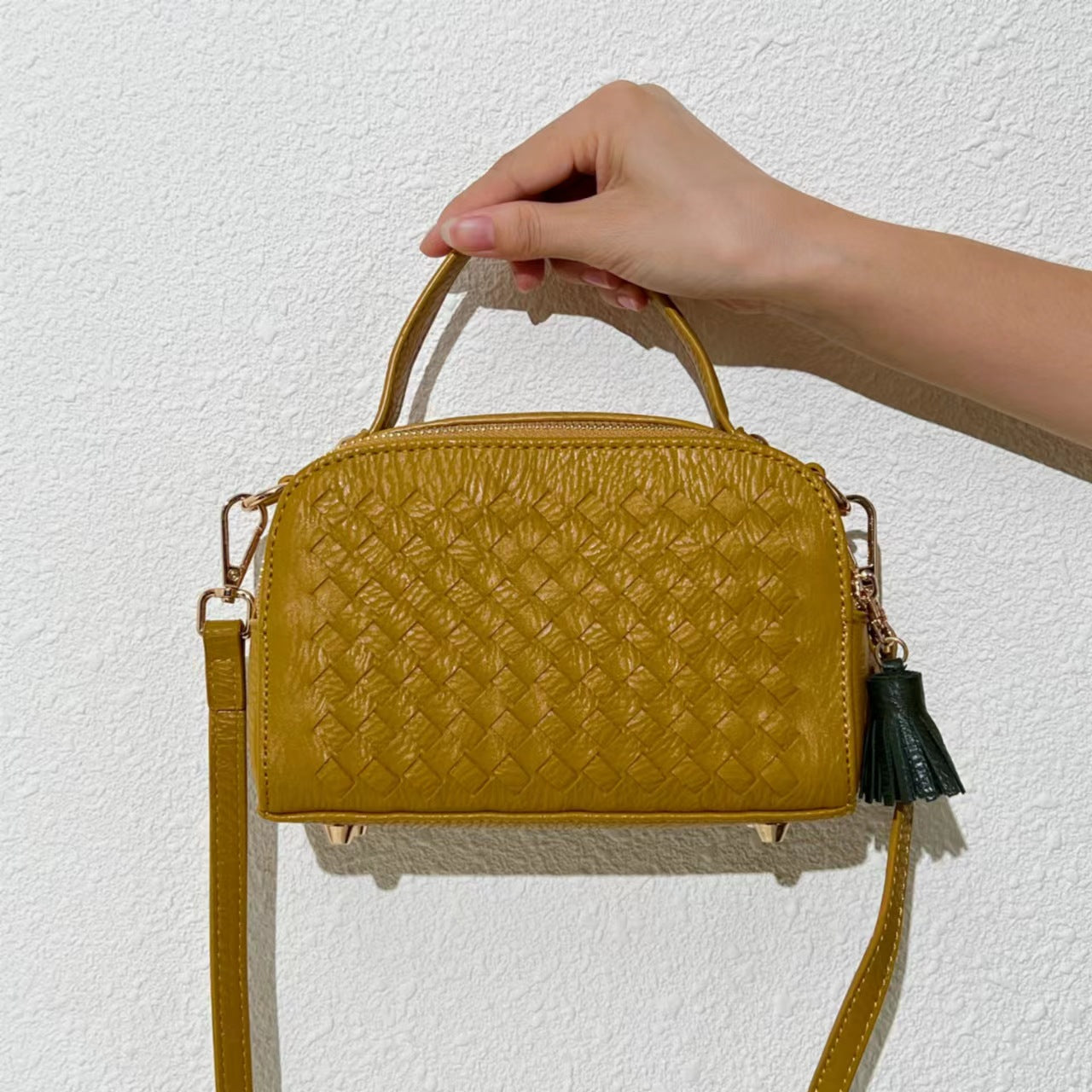 秋冬百搭编织波士顿包单肩手提斜挎2023新款休闲大容量双拉枕头包