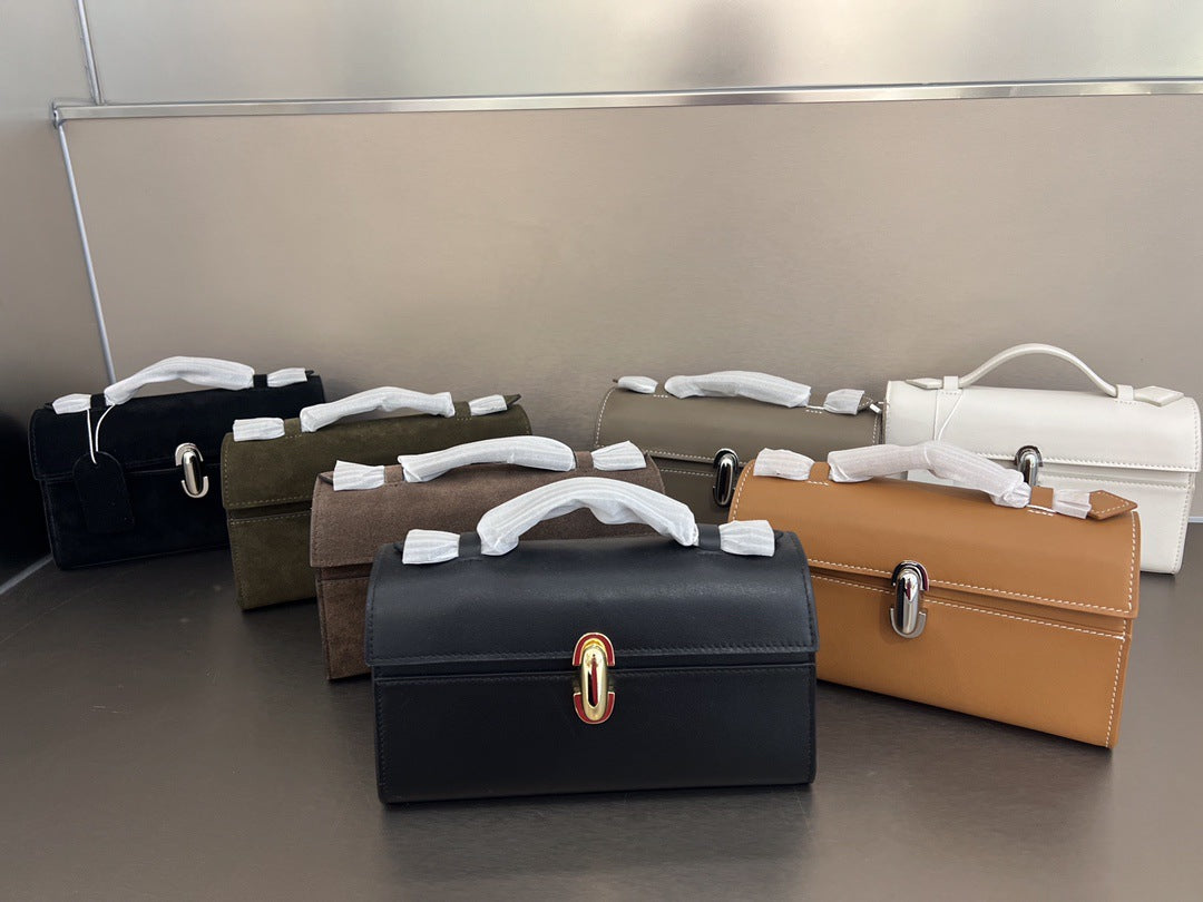 高品质savette手提包牛皮手拎小方包单肩斜挎包感手拿包一件代发