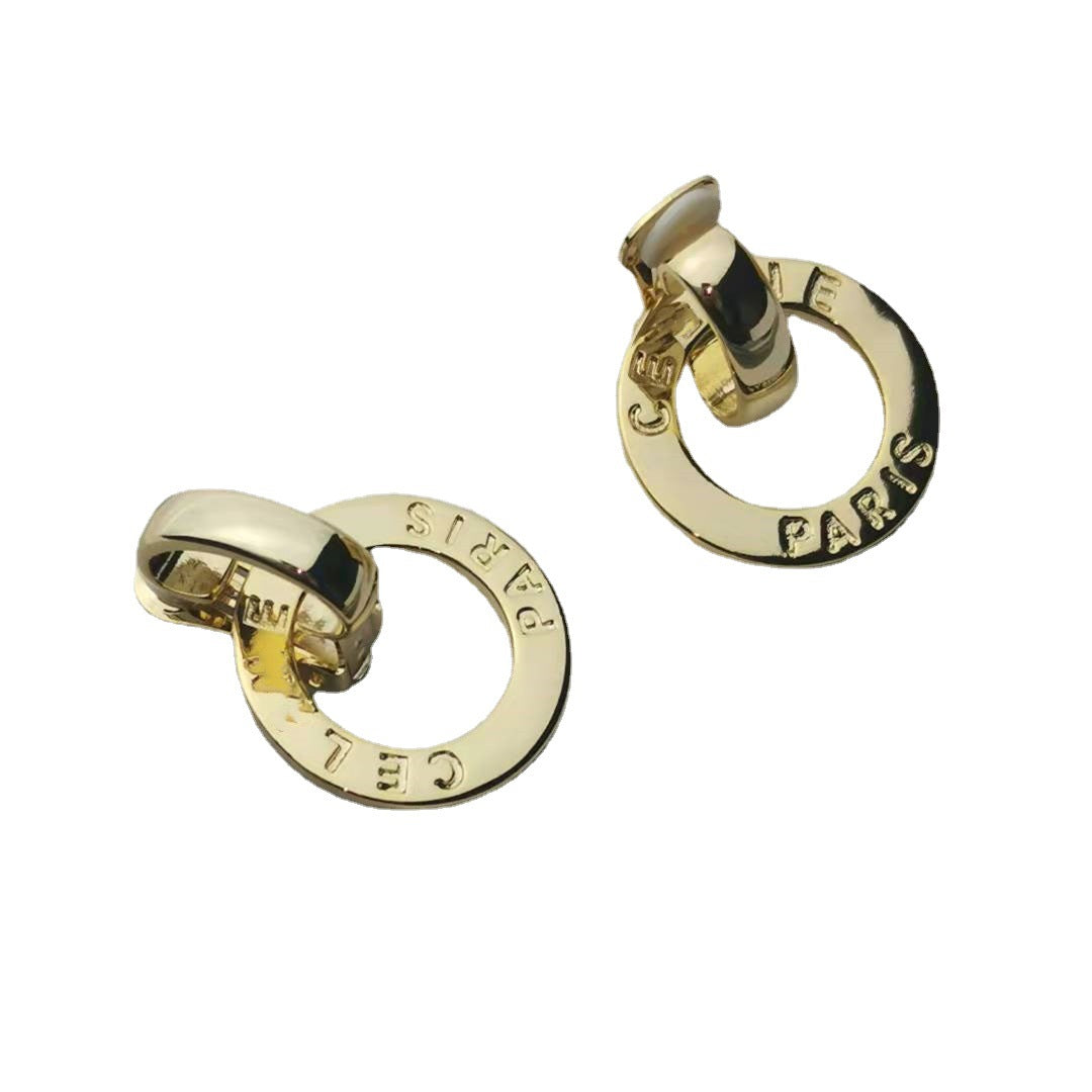 赛家21新款圆片耳夹女高级感气质CELI可拆卸圆圈耳坠可拆卸耳环