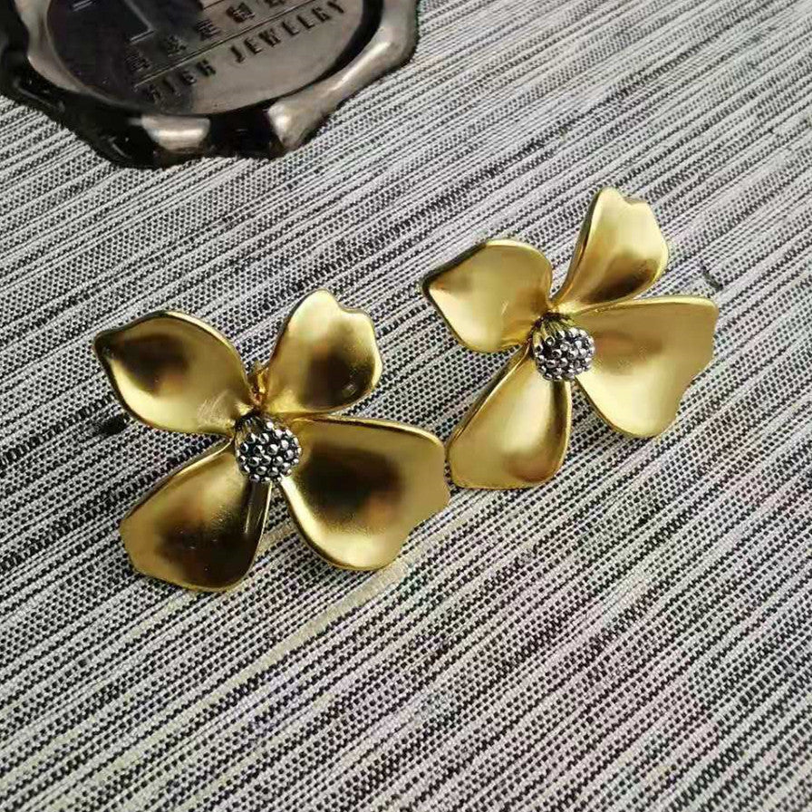 赛家2021新款花蕊耳环法式银针气质甜美ins风耳饰品花朵耳钉女