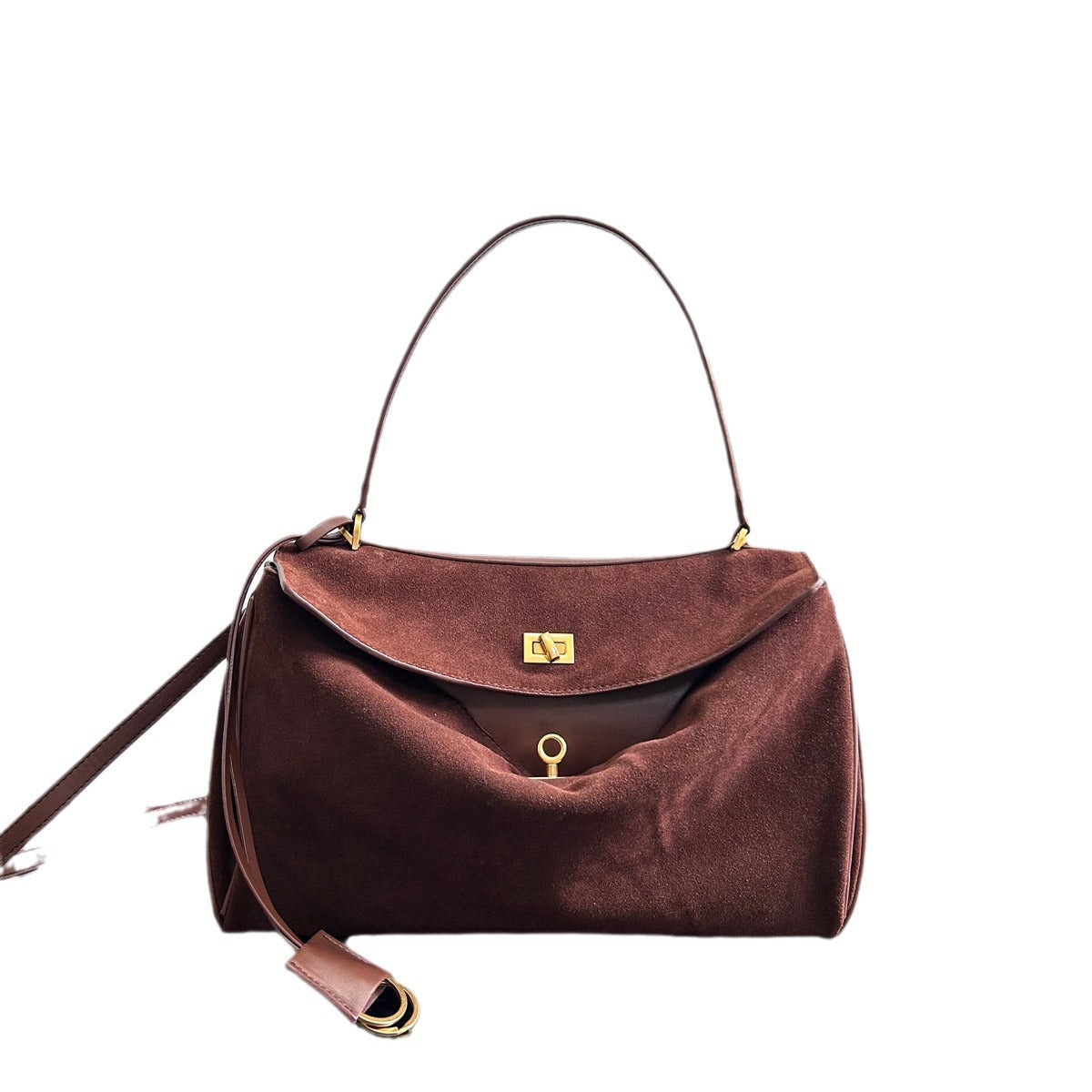 大气时尚锁扣牛皮女包2024新款链条轻便质感洋气真皮软皮斜挎包包