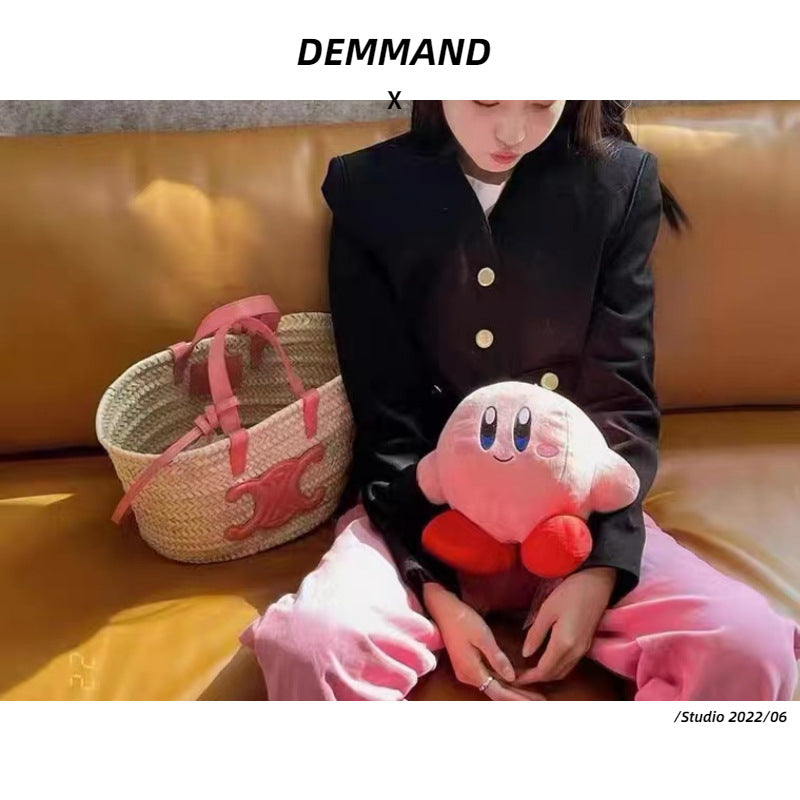 进口棕榈叶编织草菜篮子度假手提风购物袋休闲百搭夏季新复古斜挎