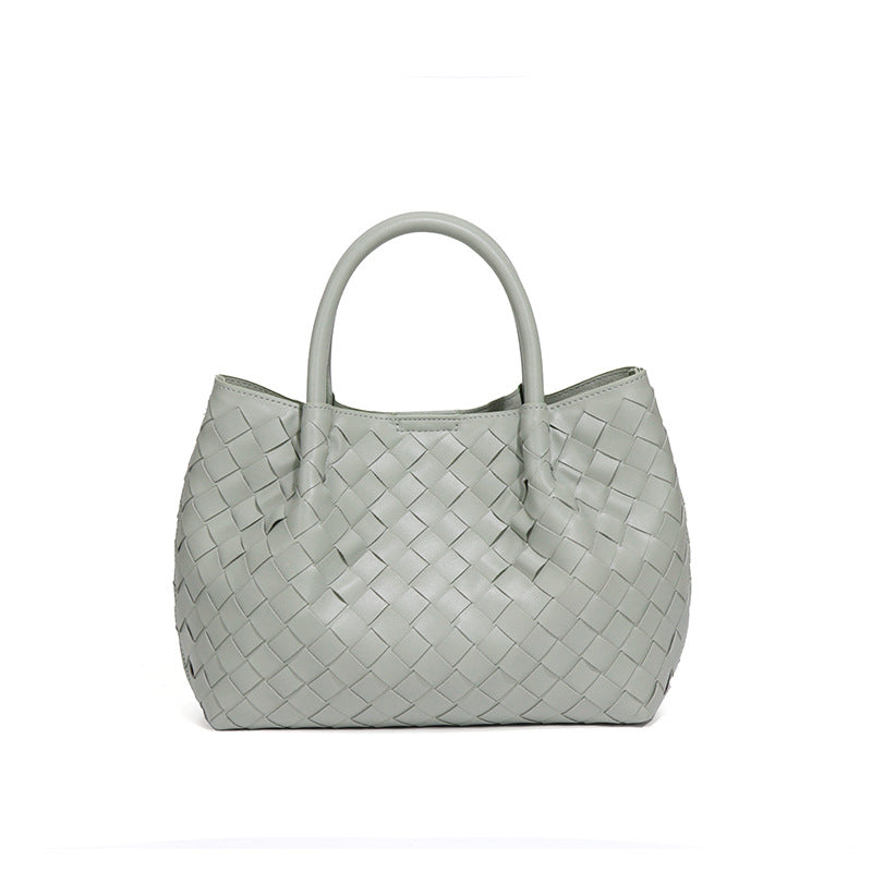 高级感韩版手拎包休闲单肩斜挎包时尚手工编织女包休闲子母托特包