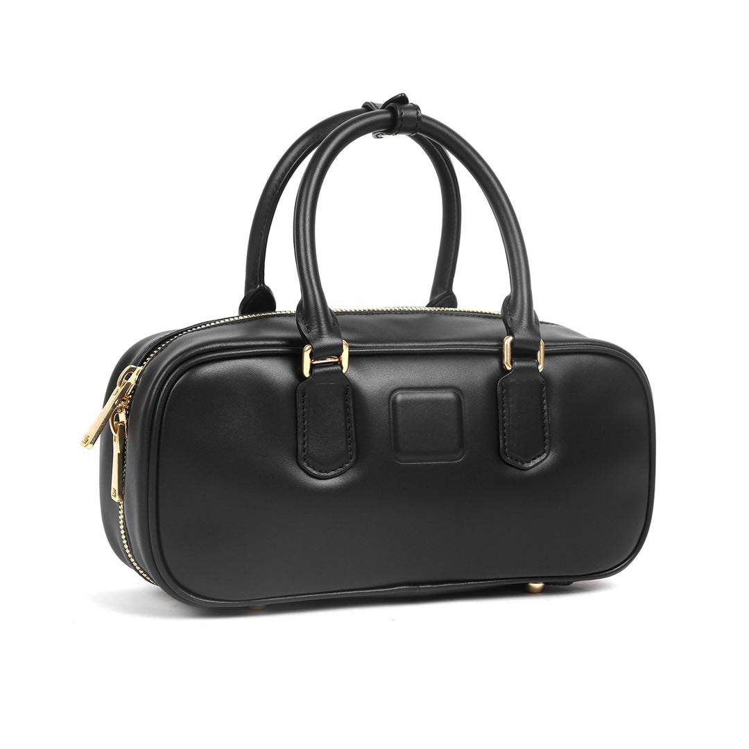 新款ins时尚款保龄球包枕头包百搭横款手提包波士顿包单肩斜挎包