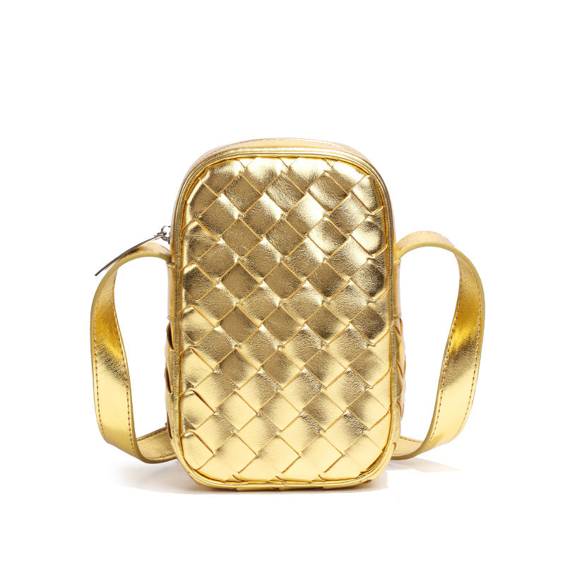 厂家直销夏季新款竖款手机包2025编织单肩包迷你小包多功能斜挎包