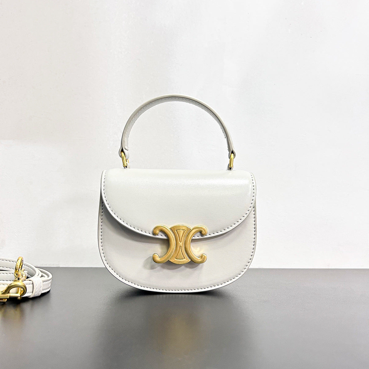 2023新款头层牛皮凯旋门手提包真皮马鞍包时尚百搭单肩斜挎小包包