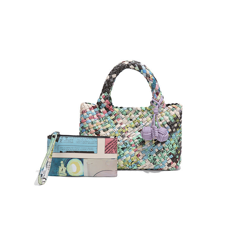 广州工厂定制手提编织女包个性潮流菜篮子母包休闲百搭单肩斜跨包