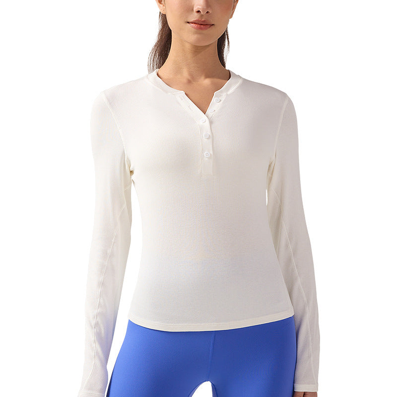 lulu瑜伽服长袖女透气速干抑菌修身t恤裸感亨利衫健身服运动上衣