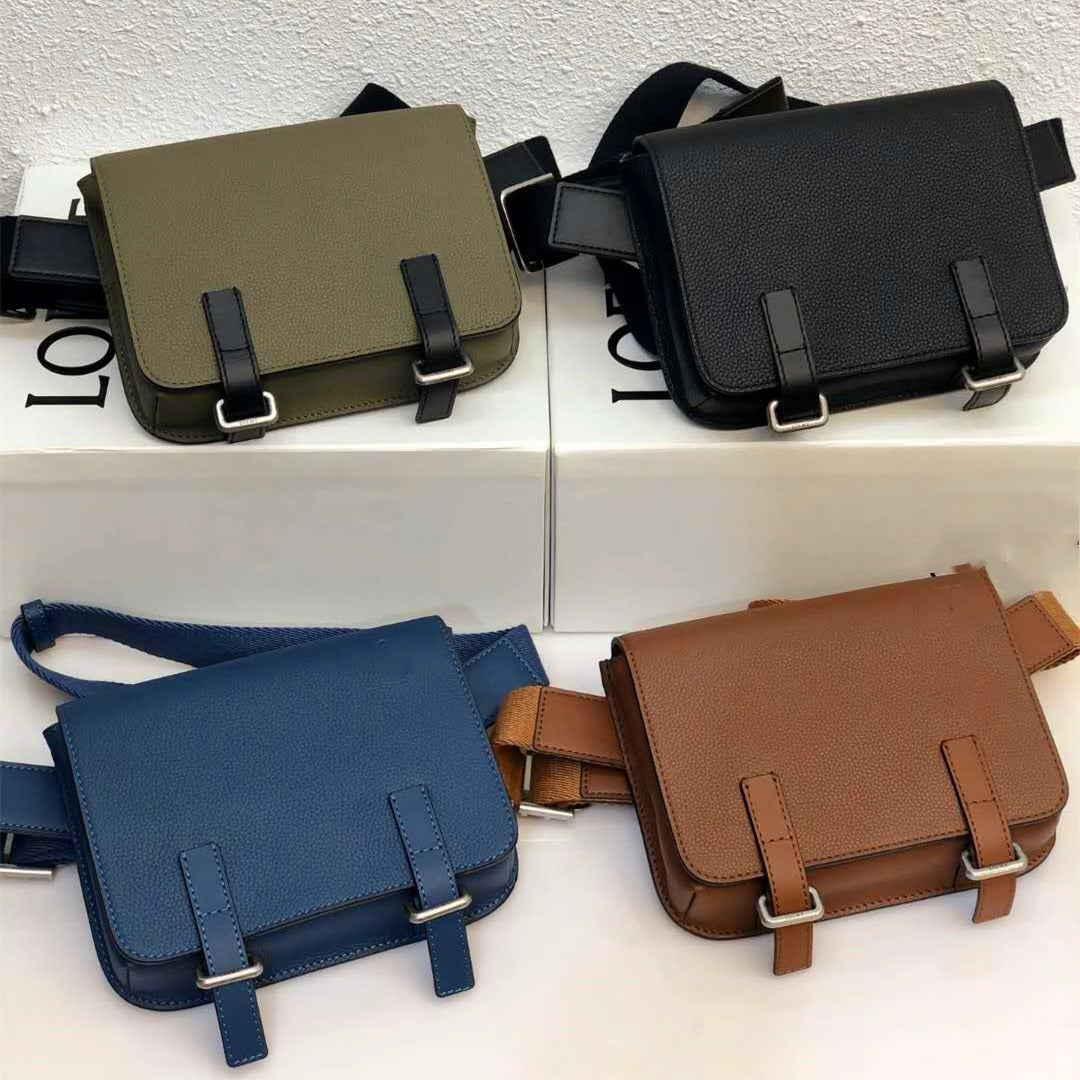 罗家男士单肩包斜挎包男款puzzle邮差包男包胸包小牛皮背包男