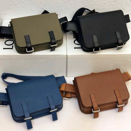 罗家男士单肩包斜挎包男款puzzle邮差包男包胸包小牛皮背包男