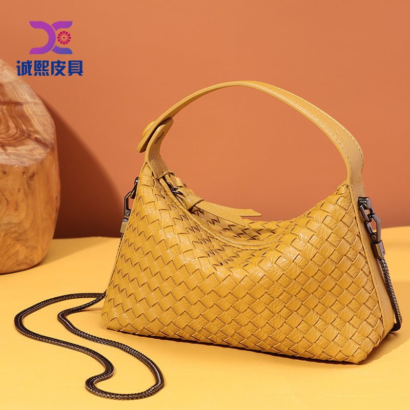 外贸批发手工编织女包清新甜美手提饭盒包时尚潮流百搭单肩斜挎包