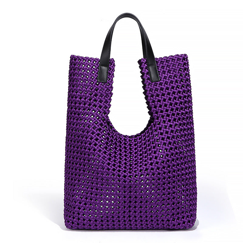 时尚韩版大容量托特包手工编织包风车结子母手提包休闲单肩腋下包