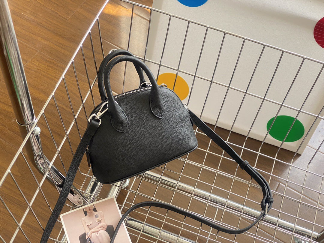 可爱实用担当~头层牛皮真皮贝壳包mini bolide迷你保龄球包 代发