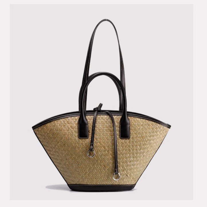 2024夏新款泰国手工草编包拉菲草度假手提包包单肩托特包女大容量