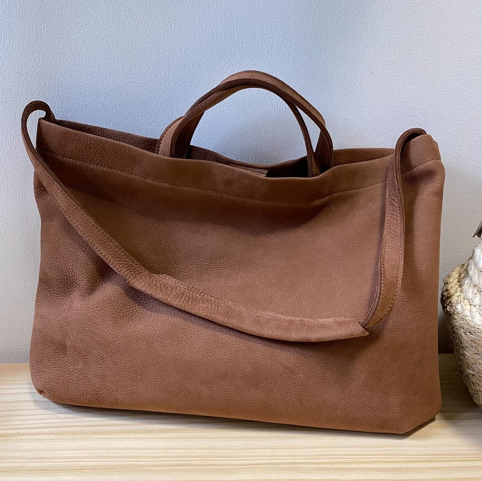 慵懒风头层牛皮大包女托特软皮单肩包女包手提购物袋日系复古直播