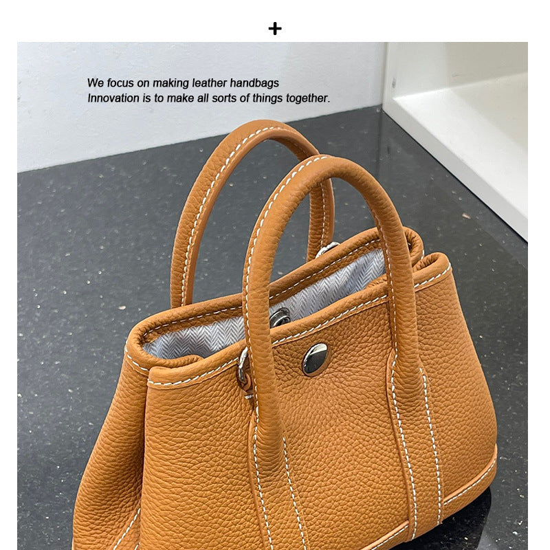 2024年新款潮迷你花园包小包包女真皮头层牛皮荔枝纹斜挎包手提包