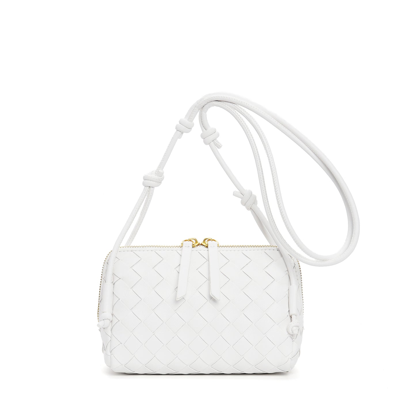 速卖通爆款编织小方包2025夏季新款小牛皮全皮单肩包法式迷你小包