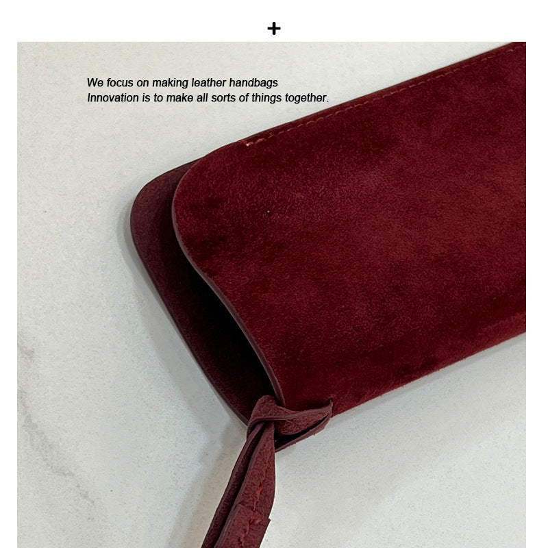 小脏柜 韩国ins小众网红时髦豹纹麂皮绒挂脖迷你小包包精致眼镜包