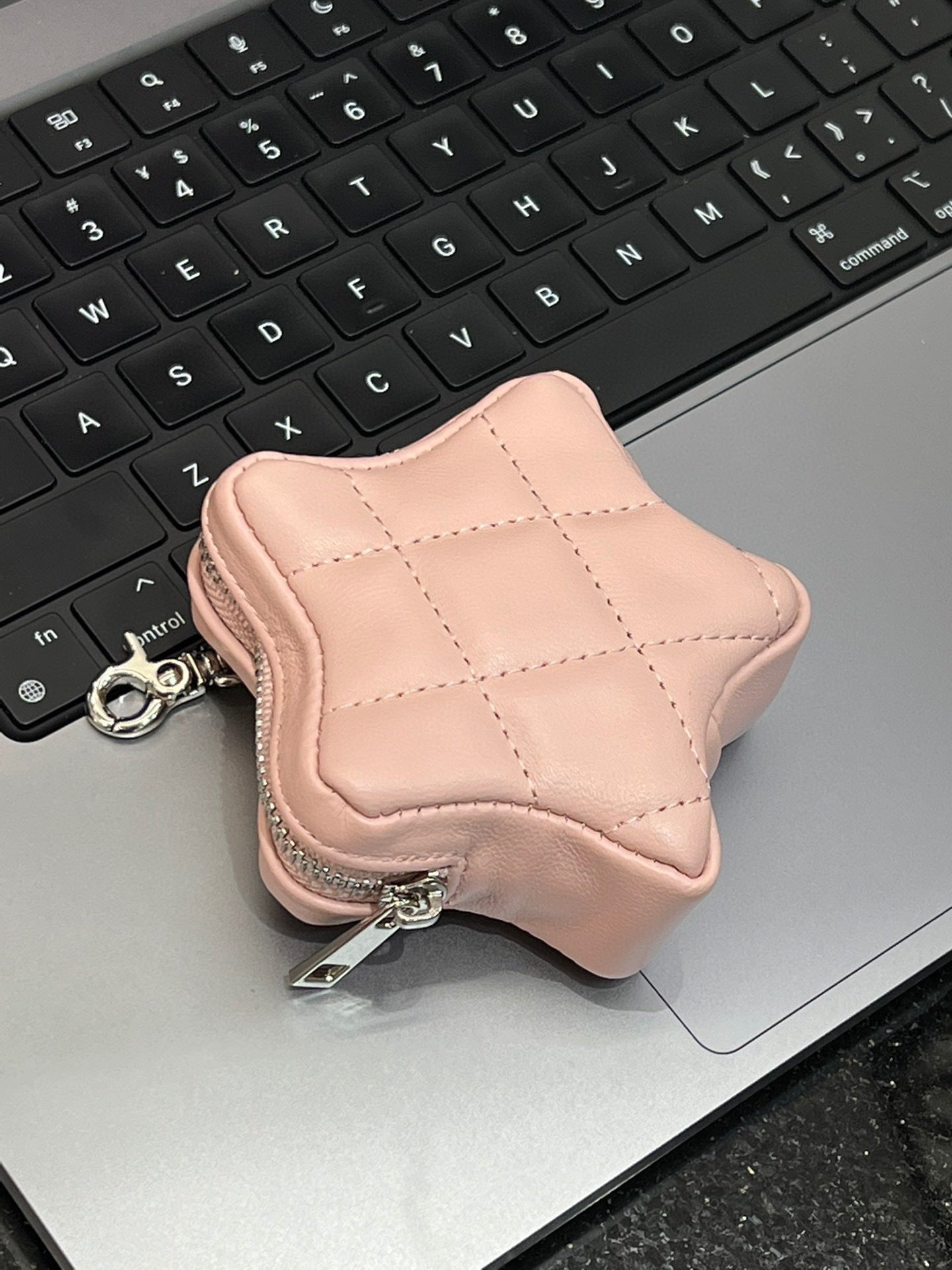 头层牛皮星星配饰包腰包链条包挂饰装饰真皮银色小包包单肩斜挎包