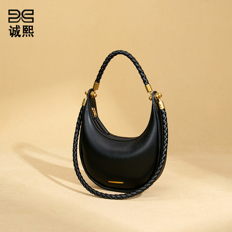 工厂直销月牙包质感女士单肩包2025新款腋下包潮流时尚手提新月包