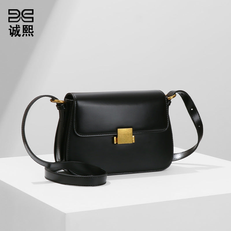 高级感定制黑色小方包时尚潮流单肩腋下包女款百搭实用斜挎豆腐包