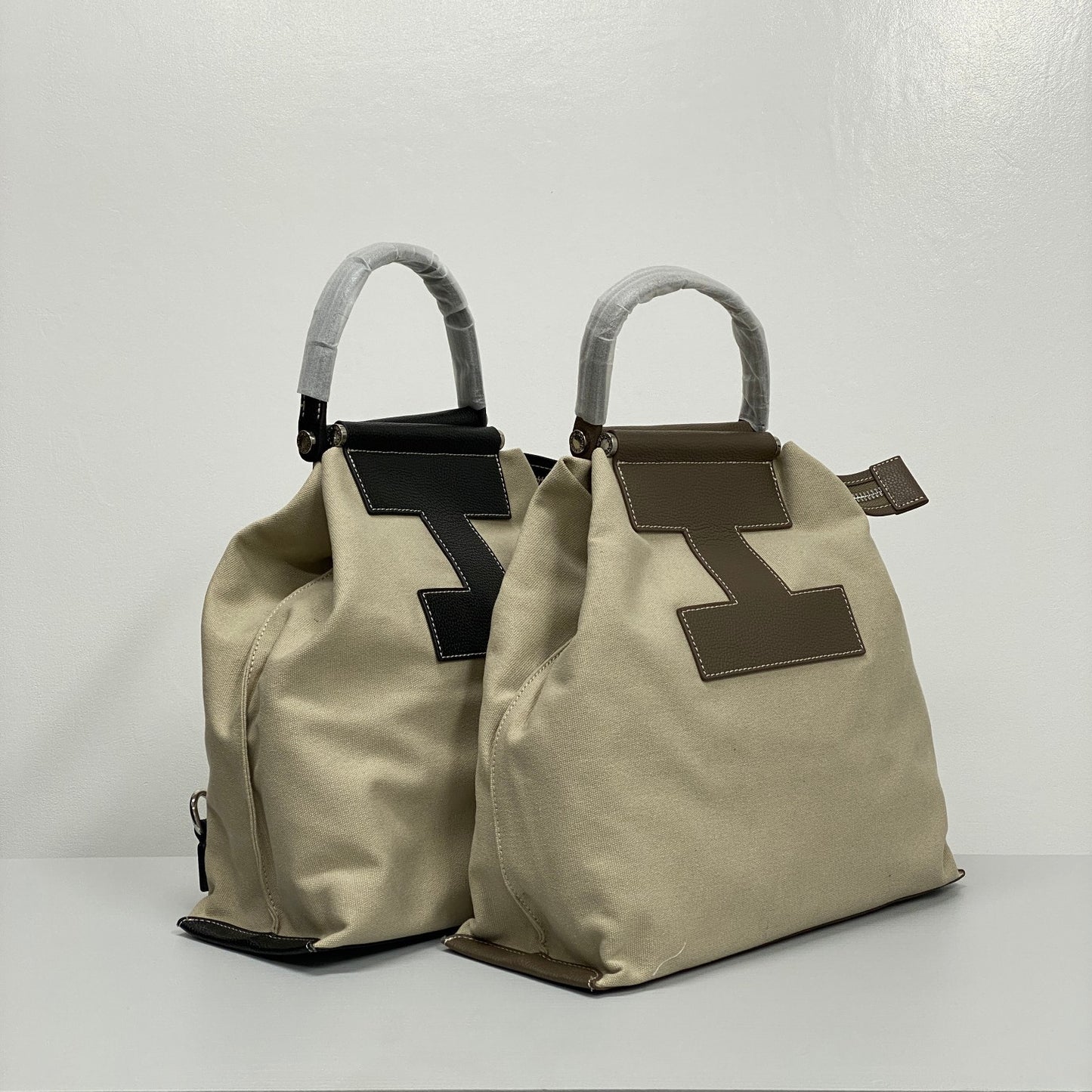 双肩包日韩风小众iacu都市简约帆布牛头层皮多背法功能托特女