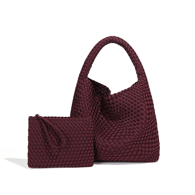 2025年流行手工编织包手提托特单肩腋下女包时尚复古潮流休闲质感