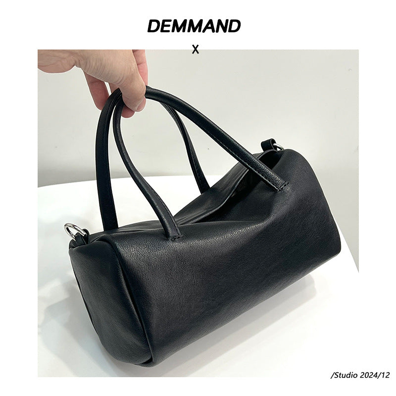 2025韩系新款新款女包高级复古保龄球包包百搭大容量通勤包法棍包