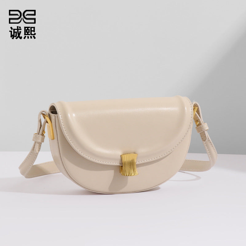 时尚休闲马鞍包高级感小众单肩包半圆新款斜挎女包轻奢简约腋下包